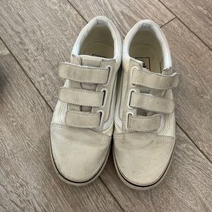 Cream Velcro Vans